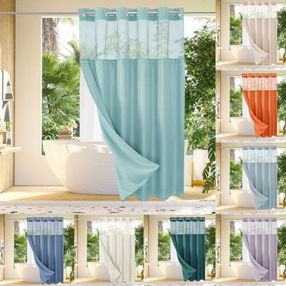 🔥🔥No Hook Shower Curtain with Snap in Liner