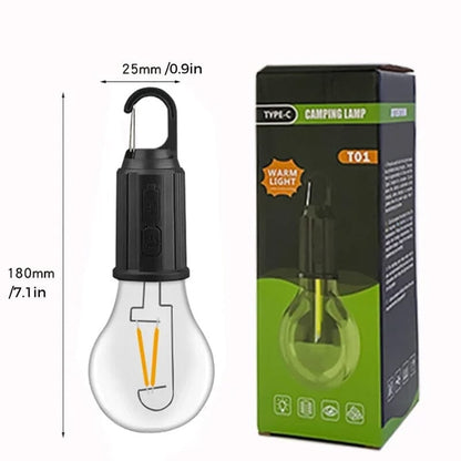 💡 New Outdoor Camping Hanging Type-C Charging Retro Bulb Light💡