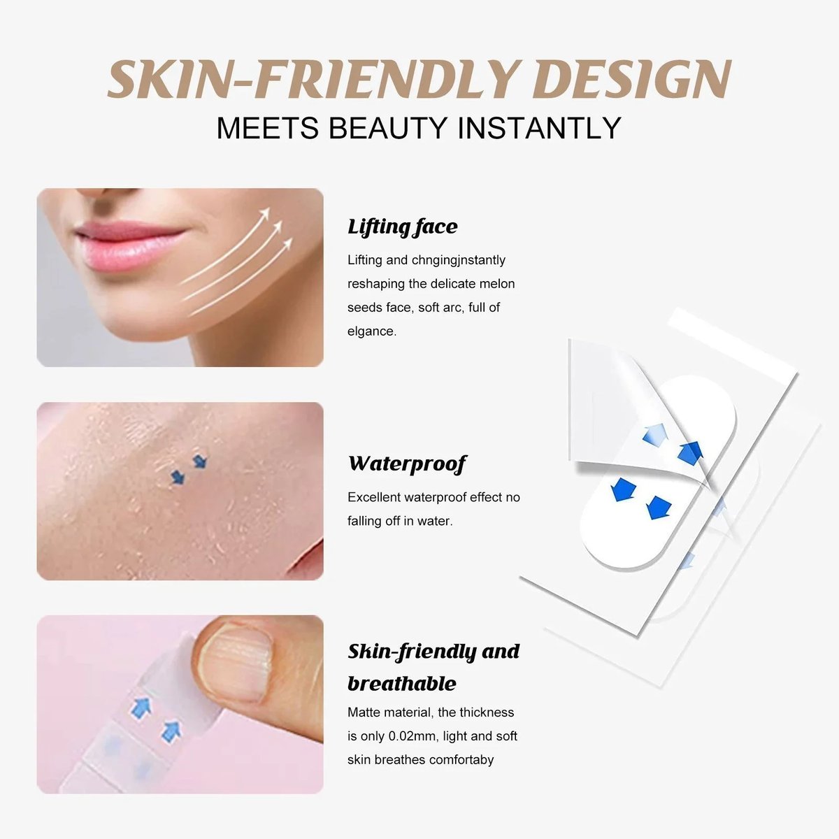 🔥Last Day 70% OFF🔥Invisible Face Lifter Tape✨Has a delicate V face(120pcs)