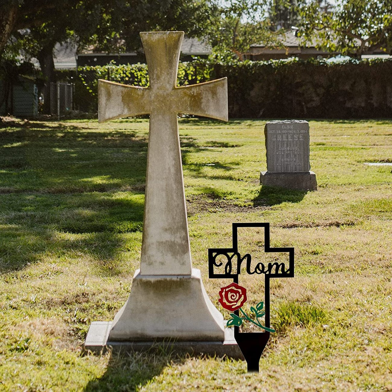 💖Cemetery Memorial Cross Stake for family member