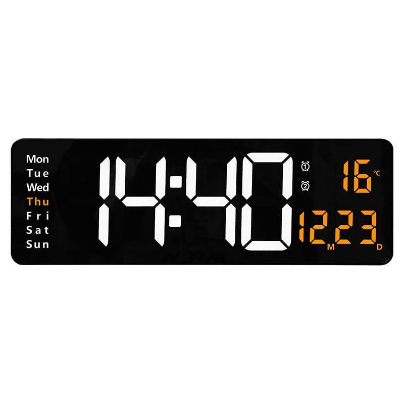 8.67''/16" Digital Wall Clock with RGB Color Changing Remote Control