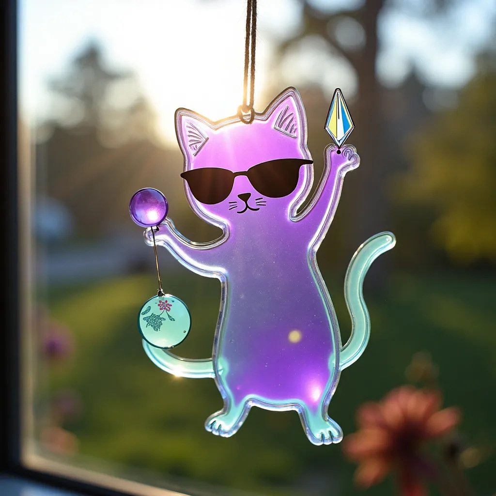 😺Limited Edition Hot Sale 49% Off-Colorful Cat Sun Catcher