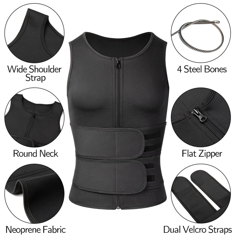 Men Body Shaper Waist Trainer Sauna Suit Sweat Vest Tank Tops Shapewear