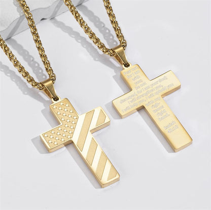 ✝️✨49%OFF- 🎁IronPride Cross American Flag Cross Necklace