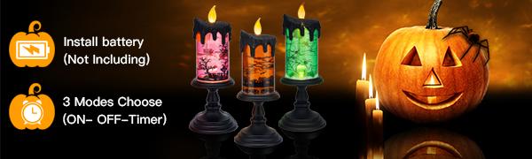 🔥Halloween Sale 57% Off -🎃Halloween Snow Globe Flameless Candle with Timer