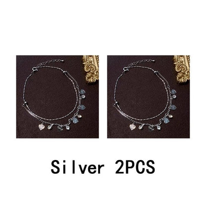 💖Summer Hot Sale🌹Double Layer Heart Anklet