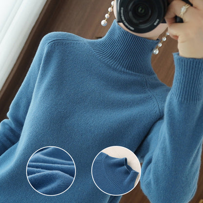 Women's Solid Turtleneck Knit Sweater