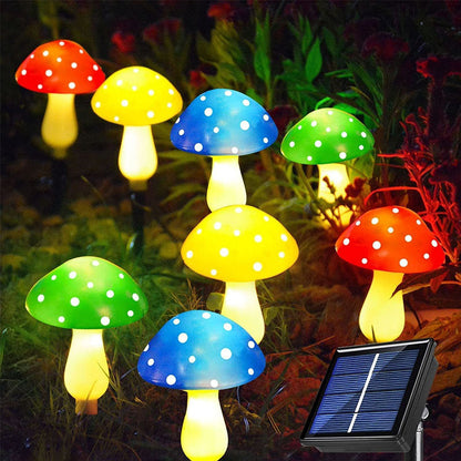 Solar-Powered Mushroom Garden Lights