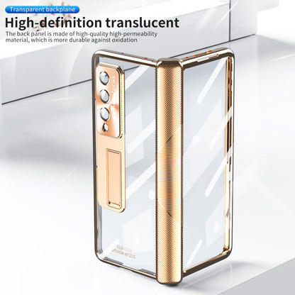 Magnetic Hinge Plating Case For Galaxy Z Fold5 Fold4 Fold3 With Double Hinge Protector