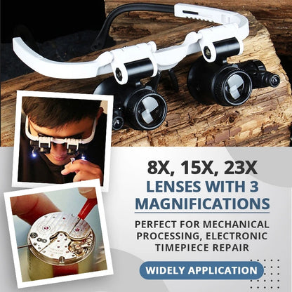 ⚡️Last day - 49% OFF⚡️Eptchn LED Glasses Magnifier 8x 15x 23x
