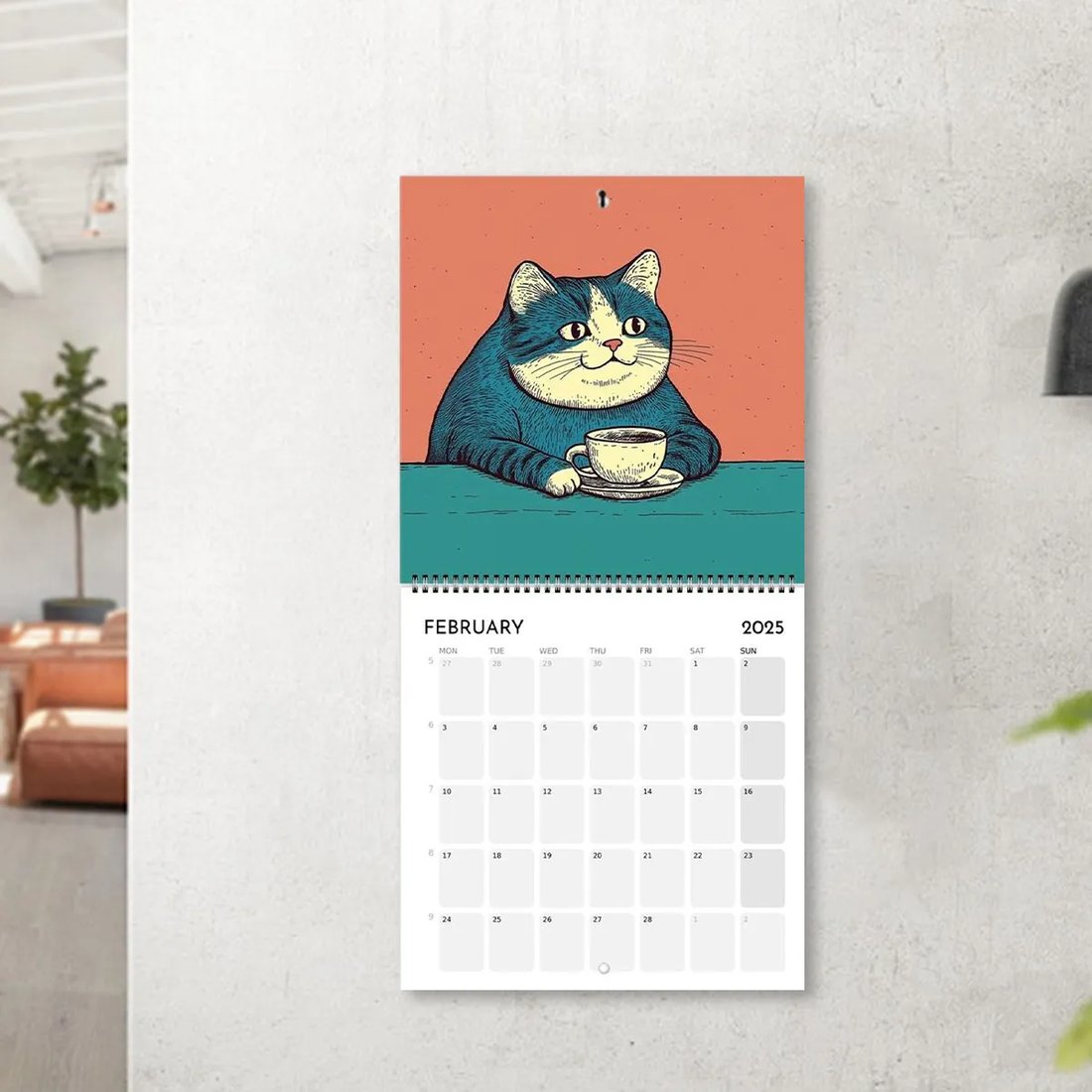 📅Year-end Promotion 49% Off🐈2025 Cat Calendar - Cats Chillin' With Coffee