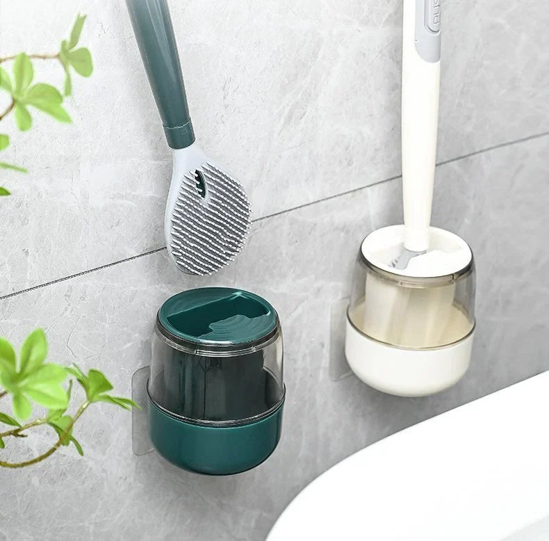 🔥Blowout Sale - 🔥Household punch-free wall hanging long handle silicone toilet brush