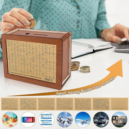 🎁Last Day Sale 49% OFF🎁🎅Cash Vault Wooden Savings Box