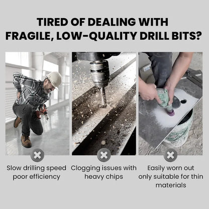 🔥2025 Hot Sale 50% OFF🔥High-Strength 4-Flute Serrated Eccentric Drill Bit Kit