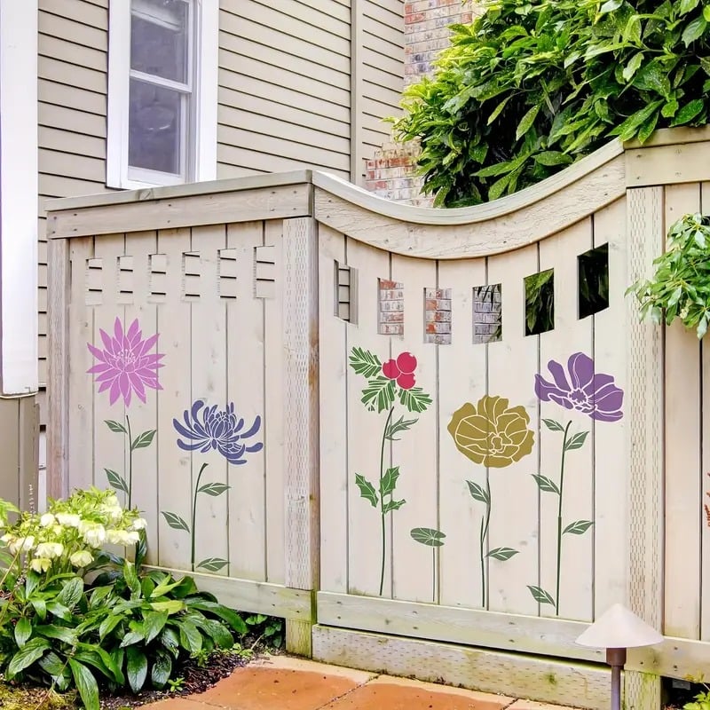 ✨LAST DAY 49% OFF💐Garden Fence Large Flower Stencils🌻DIY Decoration