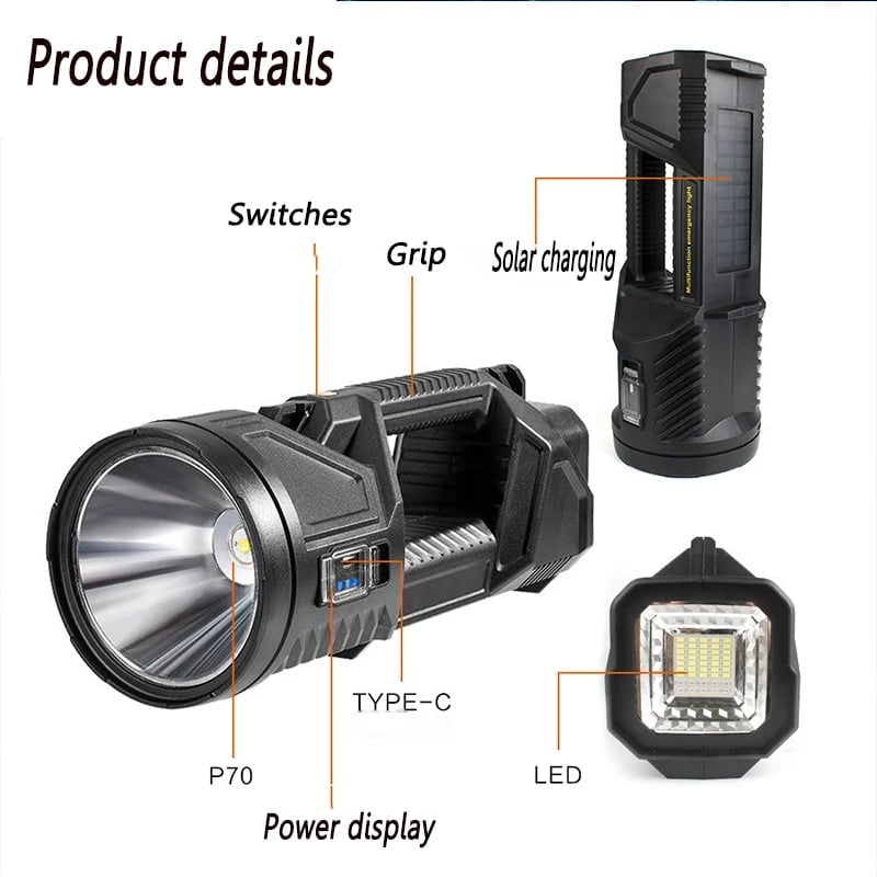 🔥🔥New German 1000000 lumens Waterproof Spot Lights Handheld Large searchlight