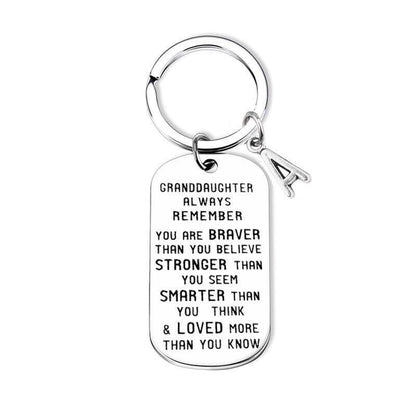 💓 To My Grandson Granddaughter Gift Lettering Keychain
