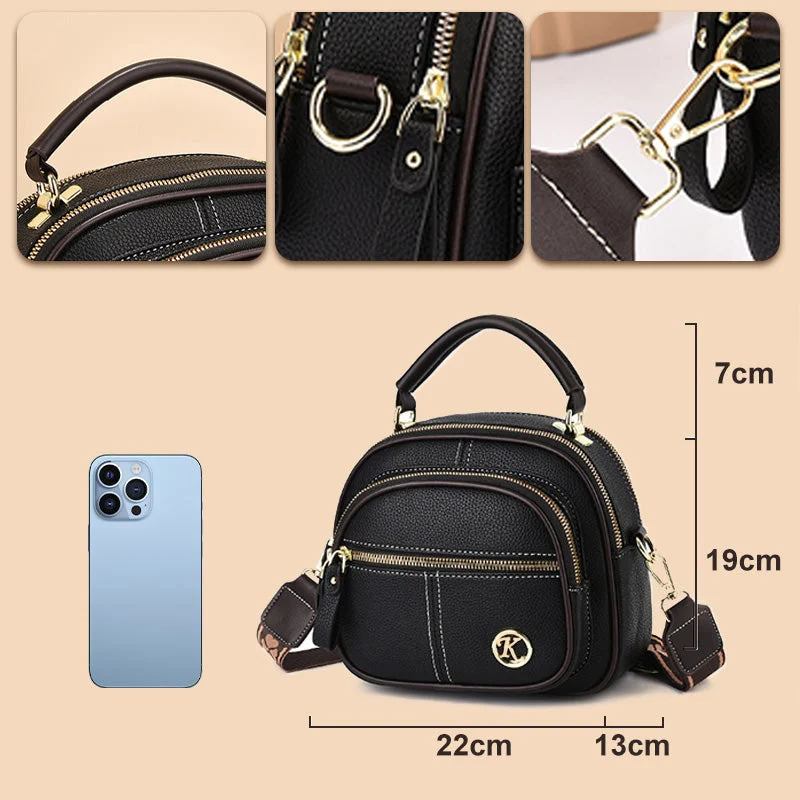 ✨Mother's Day Sale🎁multifunctional compartment Adjustable wide shoulder strap leather bag