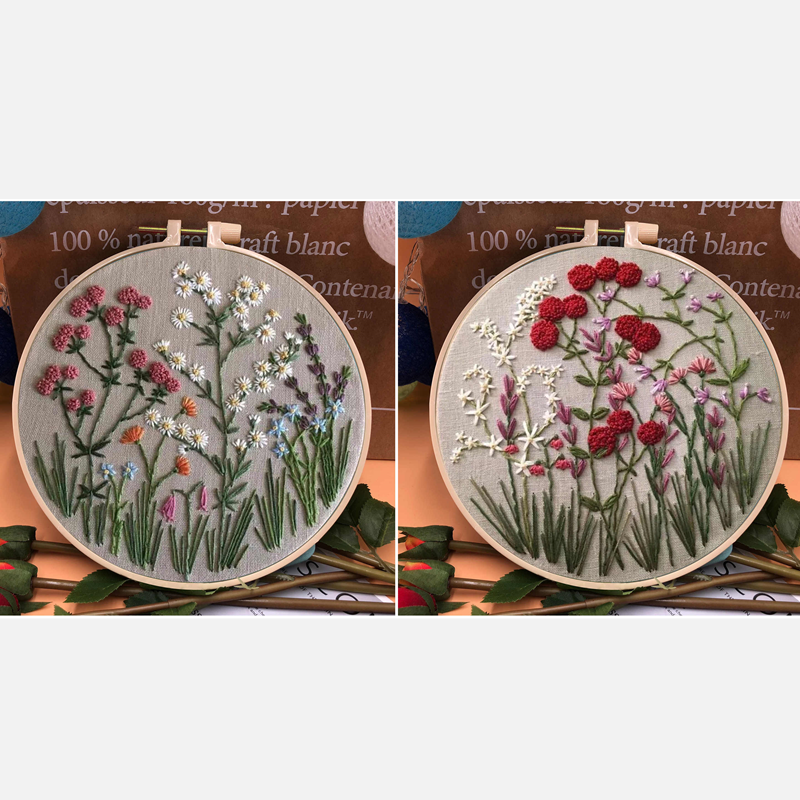 Perfect Gift - Embroidery Hoop Flower Kit for Beginner