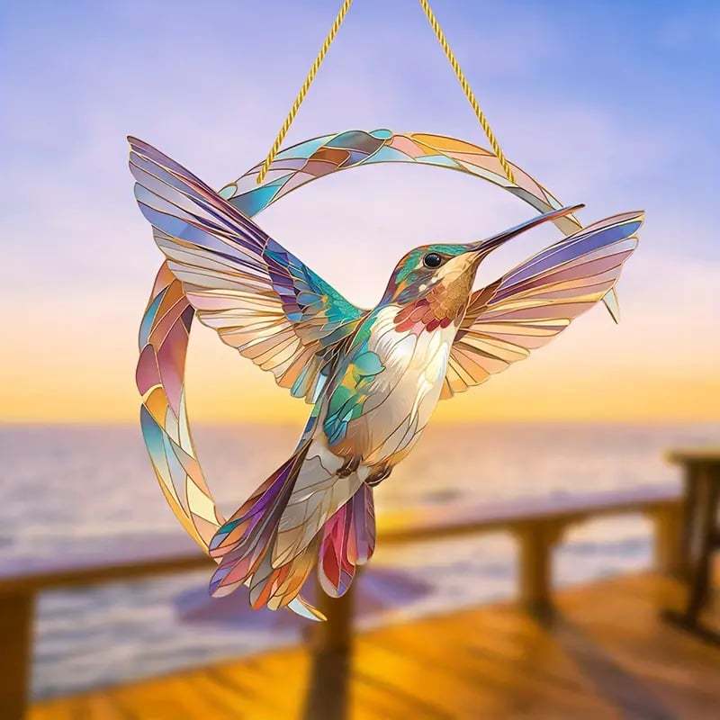 💥LAST DAY 70%OFF💥 - 💖Hummingbird Suncatcher Colorful Ornament Window Hanging