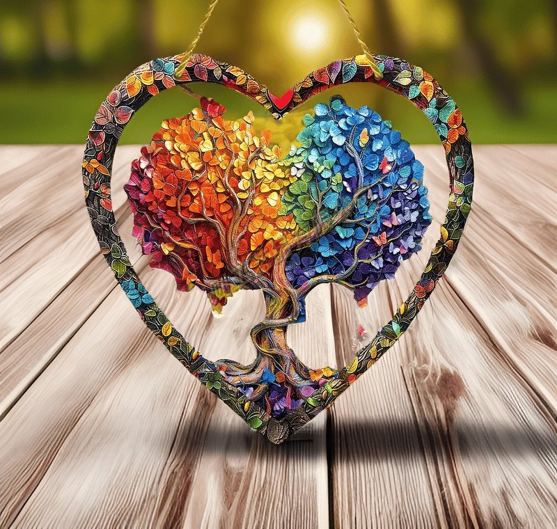 🌳Last Day Promotion 49% OFF - Wrapped in Love Tree of Life Suncatcher Heart Charm Gift❤️