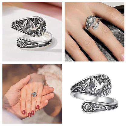 🐦Adjustable Hummingbird Spoon Ring💍