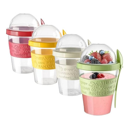 On-The-Go Yogurt & Cereal Cups with Lids and Spoon