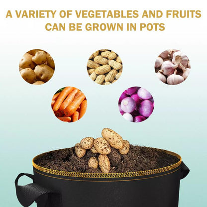 5/7/10Gallon Potato Planting Growing Thickened Nonwoven Plant Fabric Pot Nursery Bags for Home Gardening