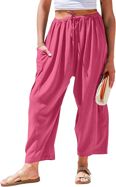 ☀️Women's Linen Wide Leg Pants with Pockets