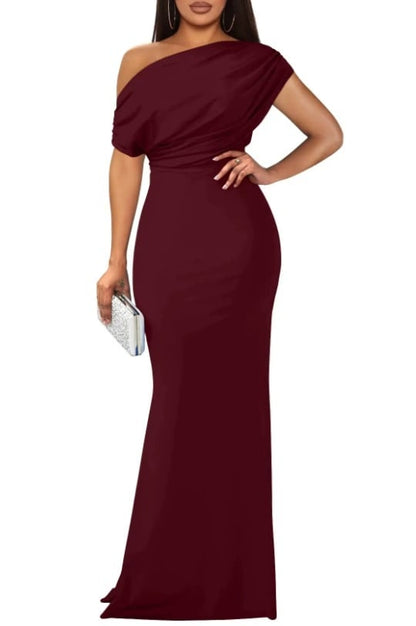 2025 WOMEN'S ELEGANT SLEEVELESS OFF SHOULDER BODYCON LONG FORMAL PARTY EVENING DRESS
