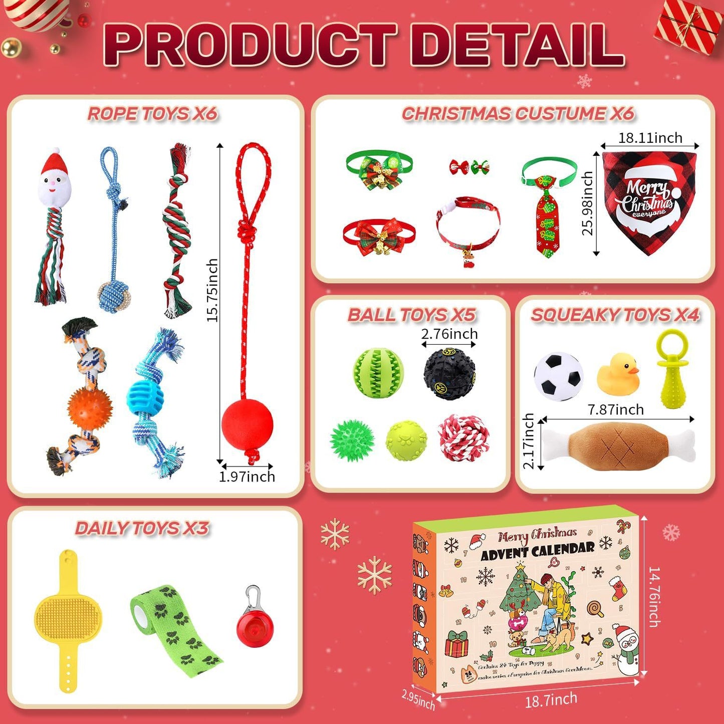 🔥Last 48 hours 57% OFF - 🐱2024 Christmas Countdown Pet Toys Advent Calendar