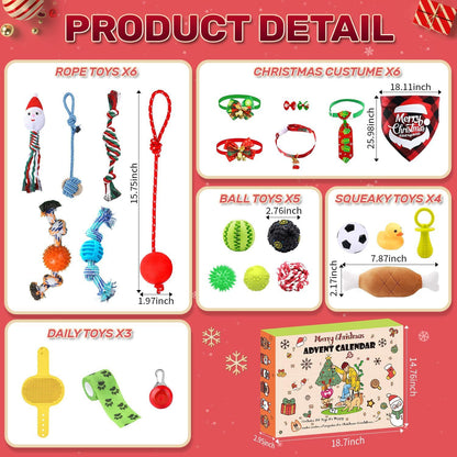 🔥Last 48 hours 57% OFF - 🐱2024 Christmas Countdown Pet Toys Advent Calendar