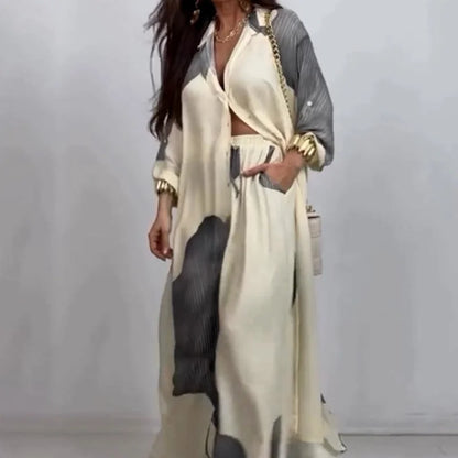 🩷Summer Special Offer🌼Full Button Down Long Shirt & Drawstring Pants Set