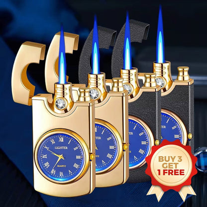 Windproof Torch Lighter with Clock