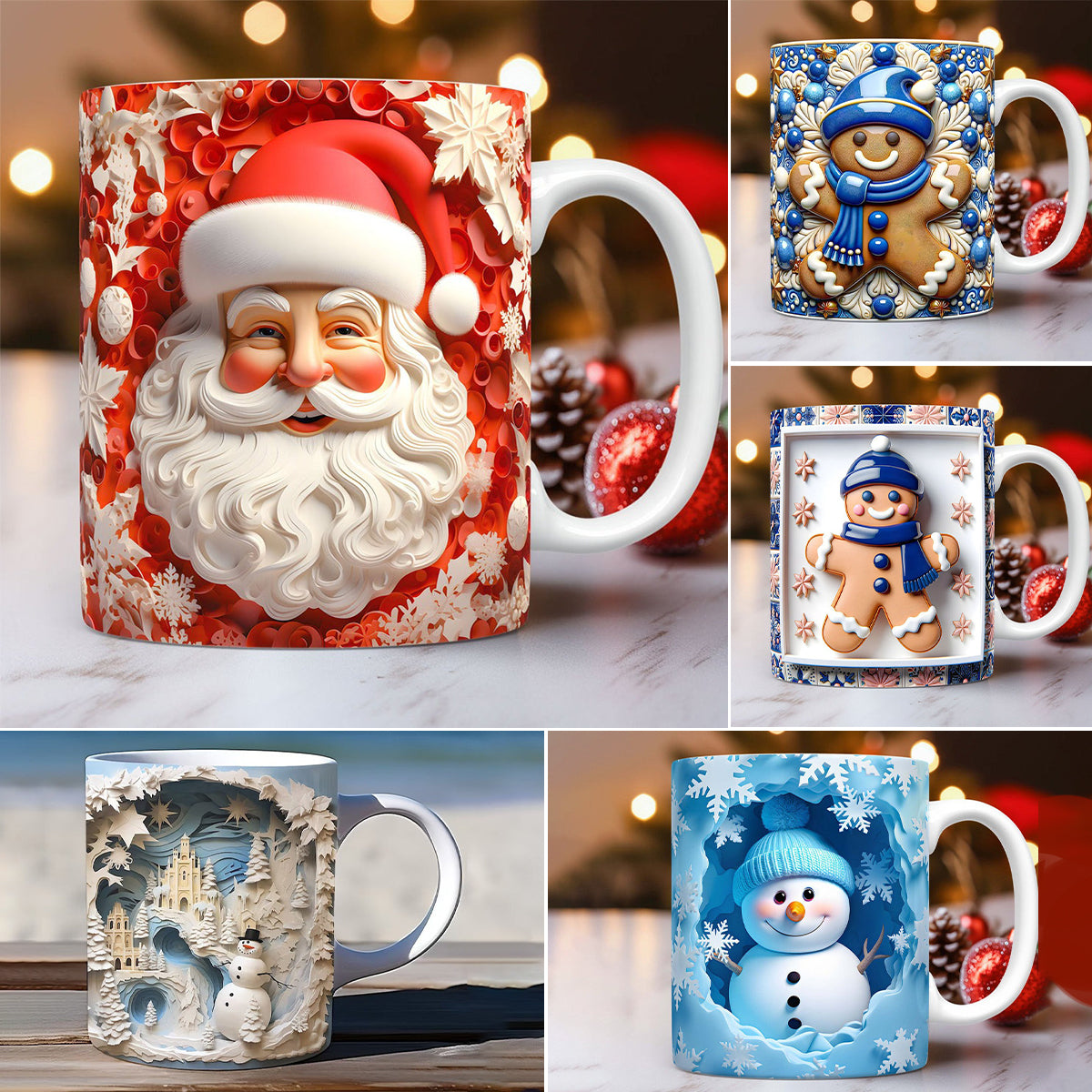 3D Christmas Creative Mug