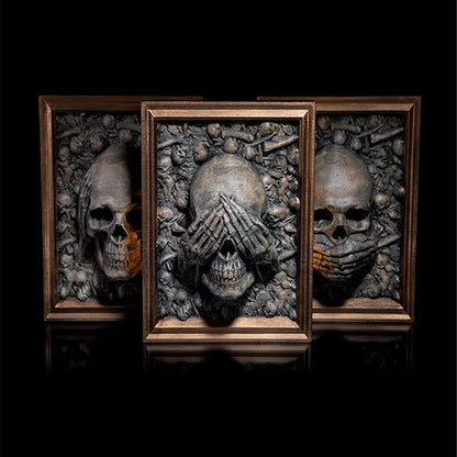 ☠Three Wise Skulls Picture Frame Decor