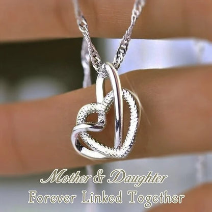 🎁LAST DAY 69% OFF💕Interlocking Heart Necklace - Mother & Daughter 👩👧 Forever Linked Together