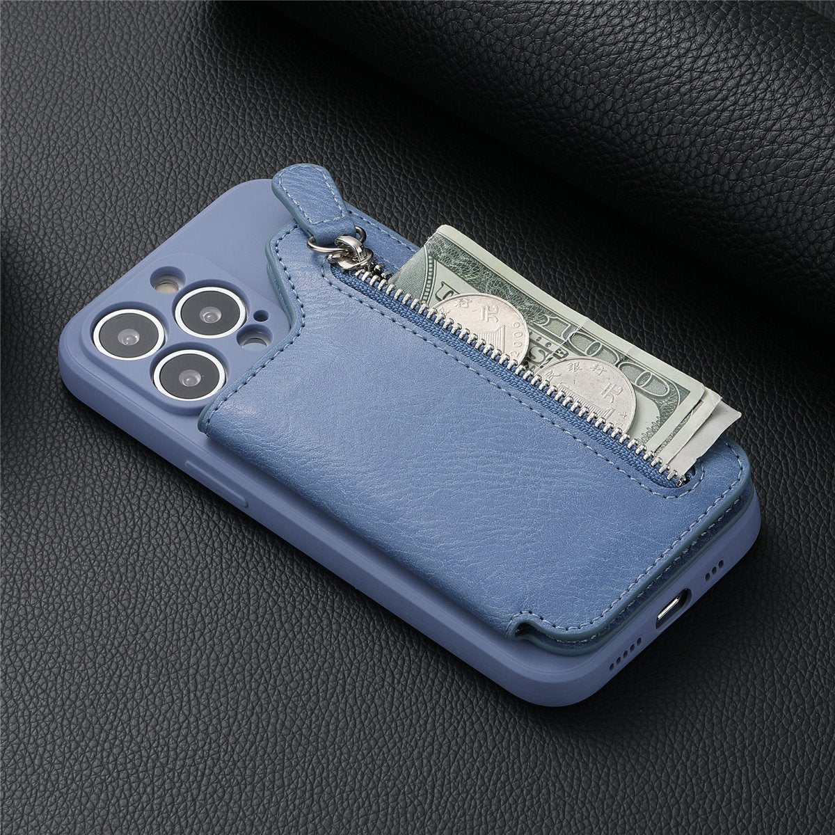🔥Magnetic Liquid Silicone Shell With Zipper Wallet