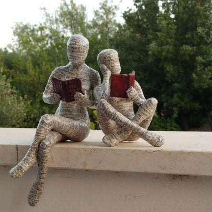Nordic Modern Reading Woman Statue