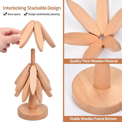 💥49% OFF🌲Wooden Tree Shape Trivet Set for Hot Dishes