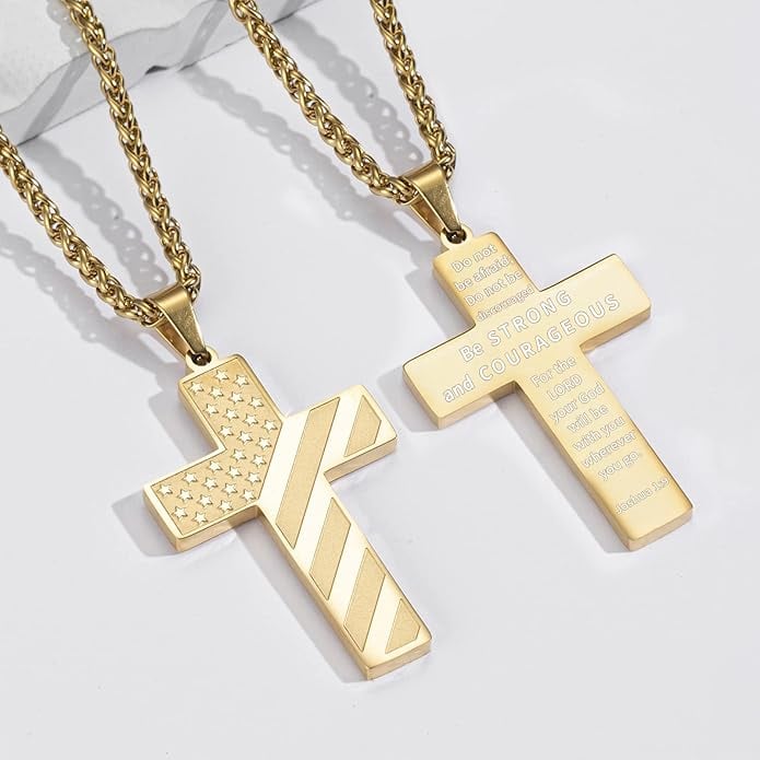 ✝️✨49%OFF- 🎁IronPride Cross American Flag Cross Necklace
