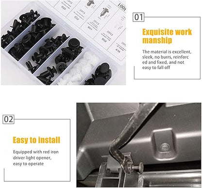 🎁49%OFF🔧100 PCS Car Clip Retainer Auto Fasteners Push Trim Bumper Plastic Rivets Clips Kit
