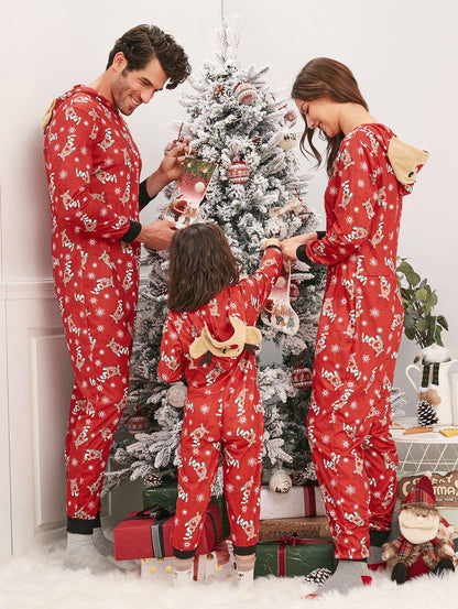 🎁Christmas Family Matching Hoodie Pajamas Reindeer Romper Long Sleeve