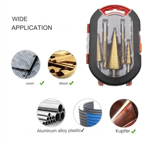 Step drill groove saw drill set (6 pieces)