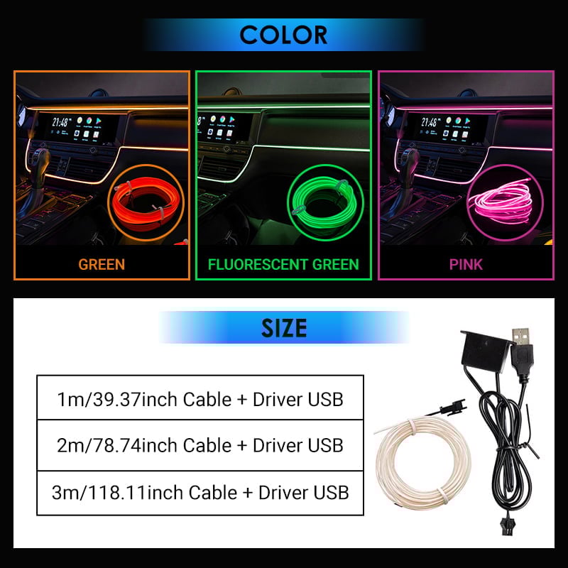 🔥 Car Ambient Light Cold Light Lamp Strip