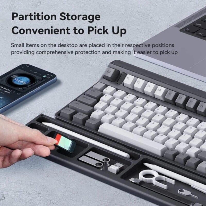 🔥Keyboard Wrist Rest Pad with Desktop Partition Storage Box