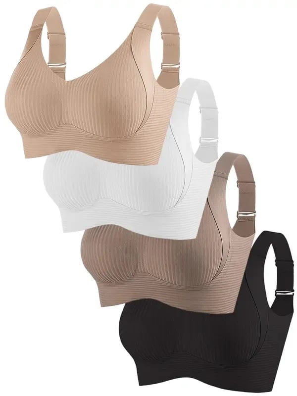 🔥Spring Hot Sale 49% OFF- Women's Ribbed Push Up Adjustable Wireless Bra