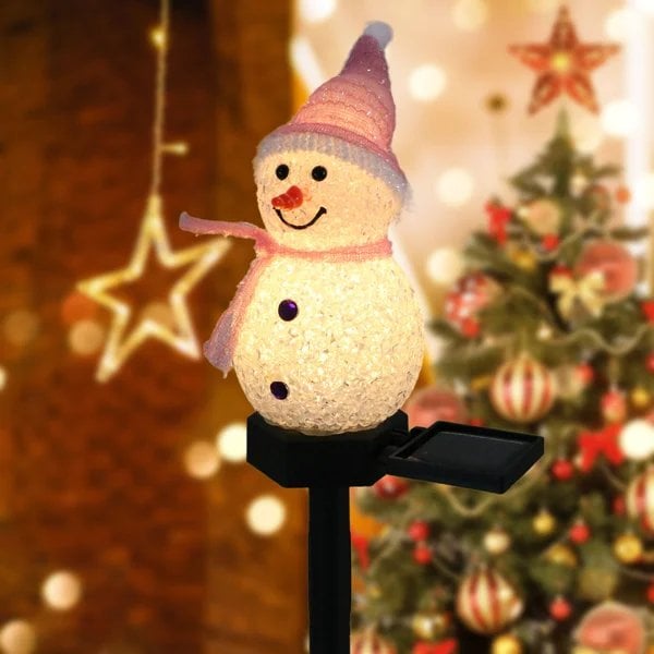 Waterproof solar snowman lamp