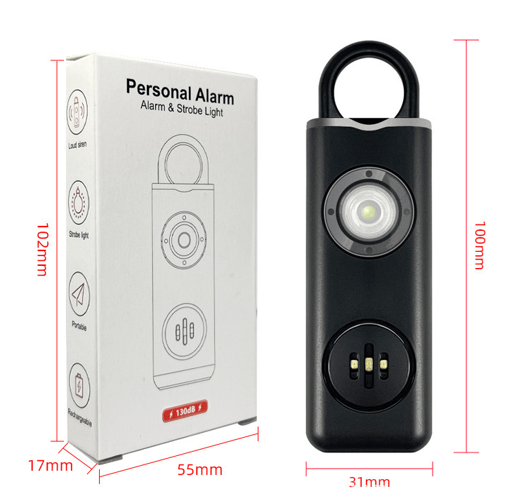 Rechargeable-Safety Alarm Clock Keychain