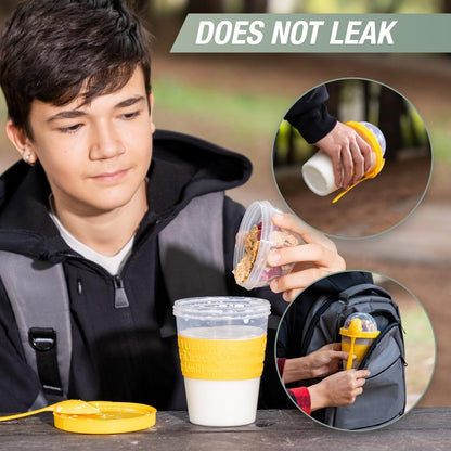 On-The-Go Yogurt & Cereal Cups with Lids and Spoon